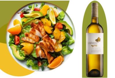 Citrussalade met gegrilde kip en avocado 