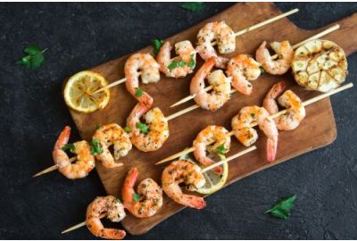 Gamba's van de grill met verdejo