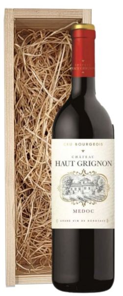 Château Haut Grignon Médoc Cru Bourgeois 2016 in houten kist